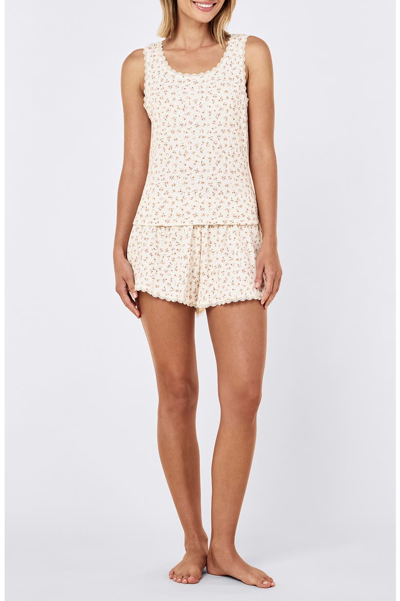 Claire Floral Waffle Knit Short Pajamas, Alternate, color, LOTTIE DITSY