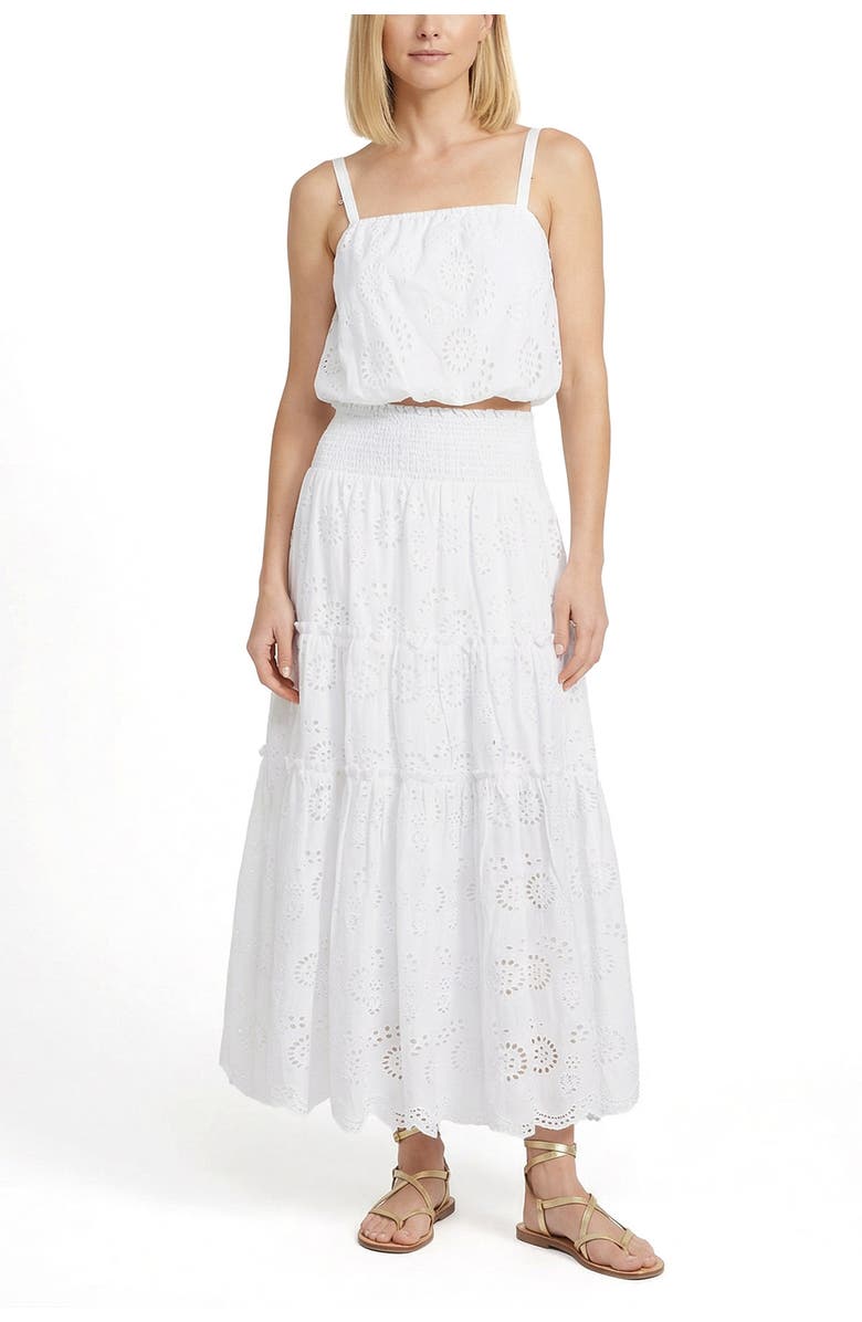 Change of Scenery Dani Eyelet Embroidered Bubble Crop Top, Alternate, color,