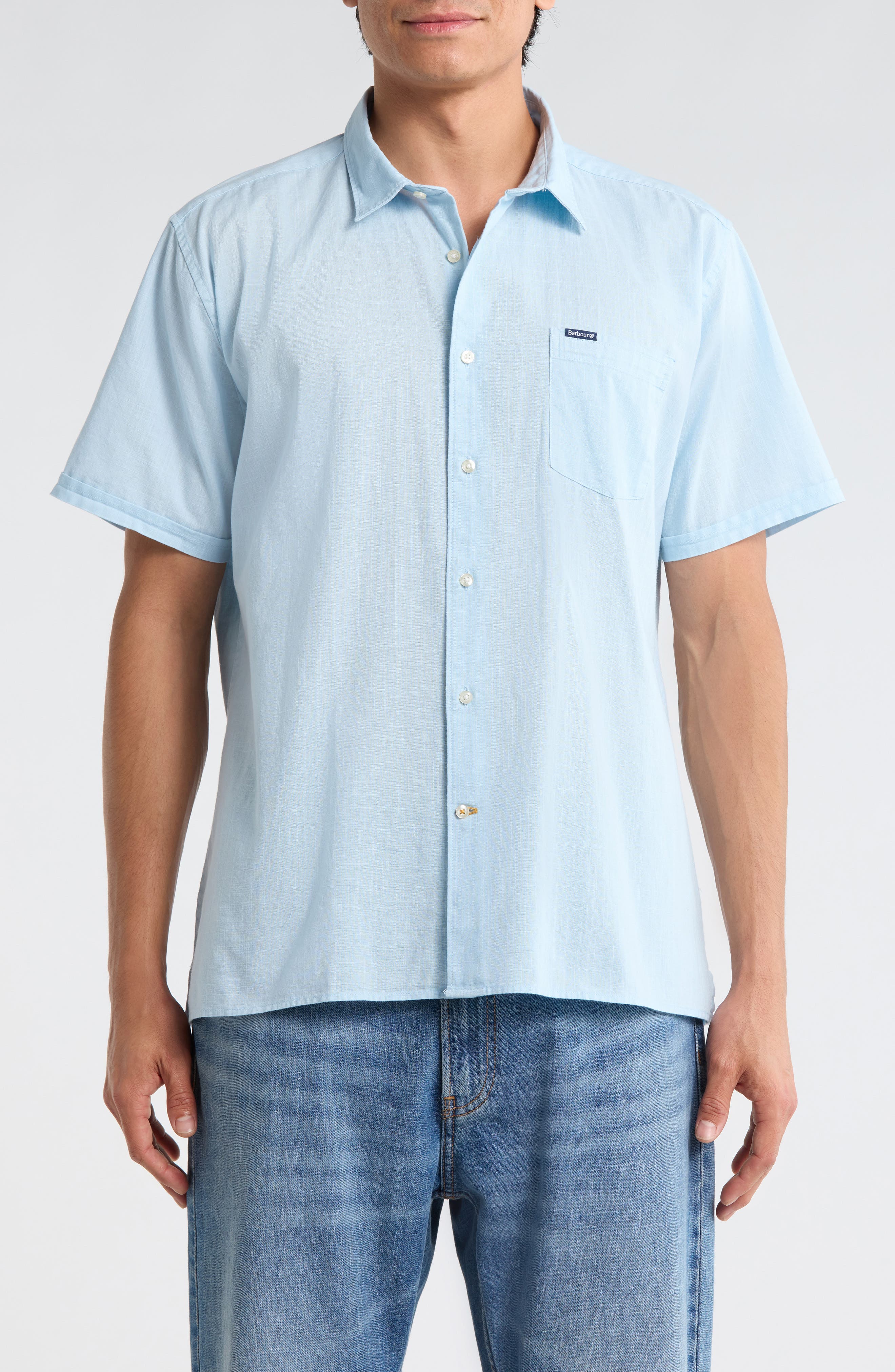 Barbour Pigment Dyed Cotton Button-Up Shirt