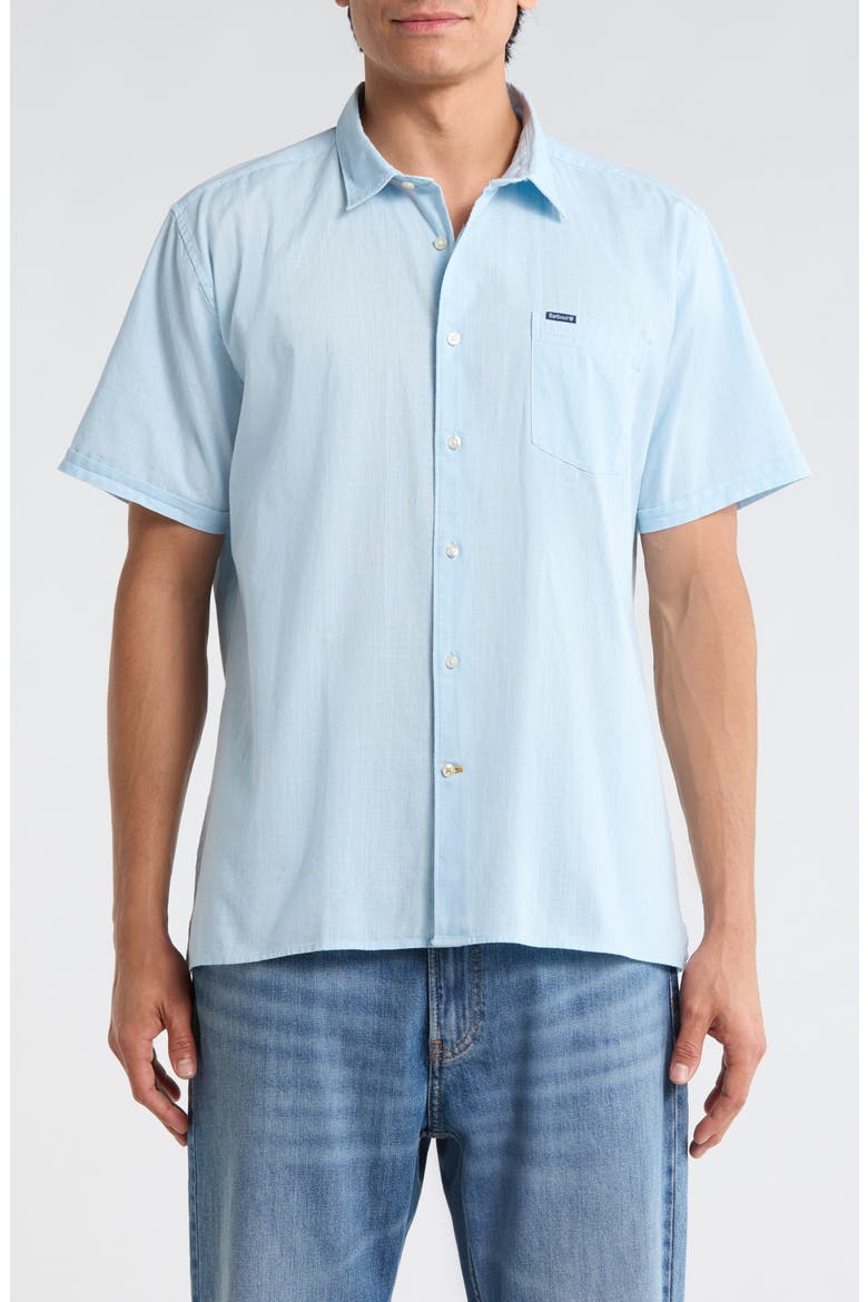 Pigment Dyed Cotton Button-Up Shirt, Main, color, BLEACHED BLUE