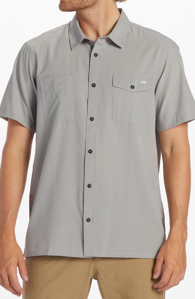 Billabong SurfTrek Tech Short Sleeve Button-Up Shirt, Main, color, 