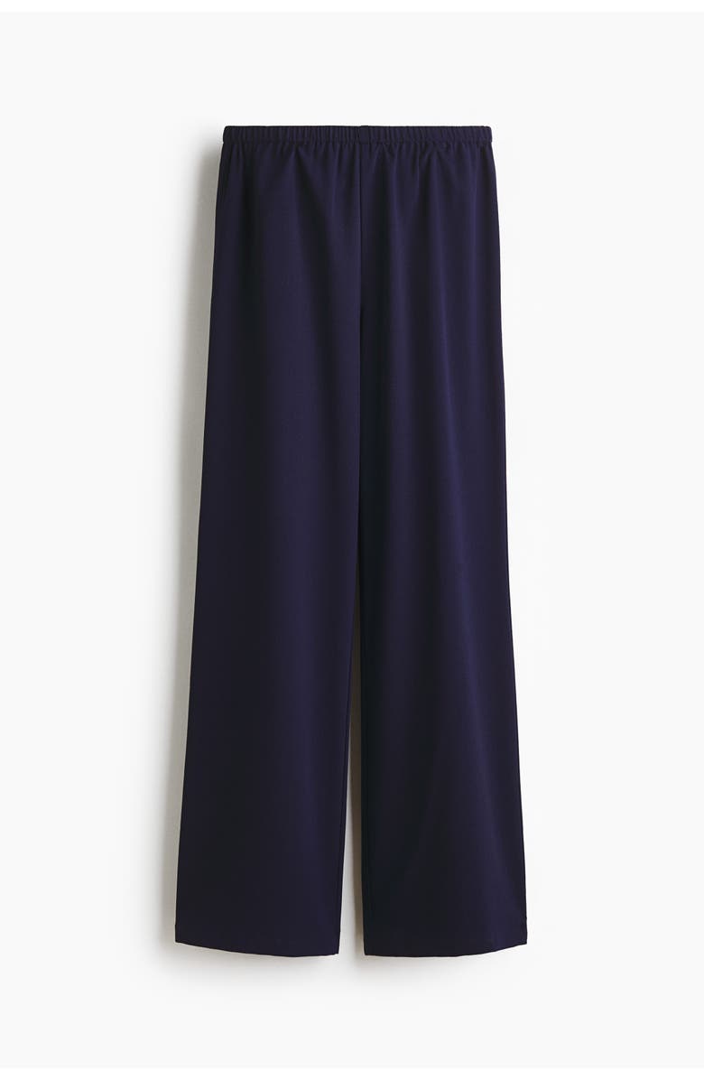 H&M Straight Crêpe Trousers, Main, color, Navy Blue