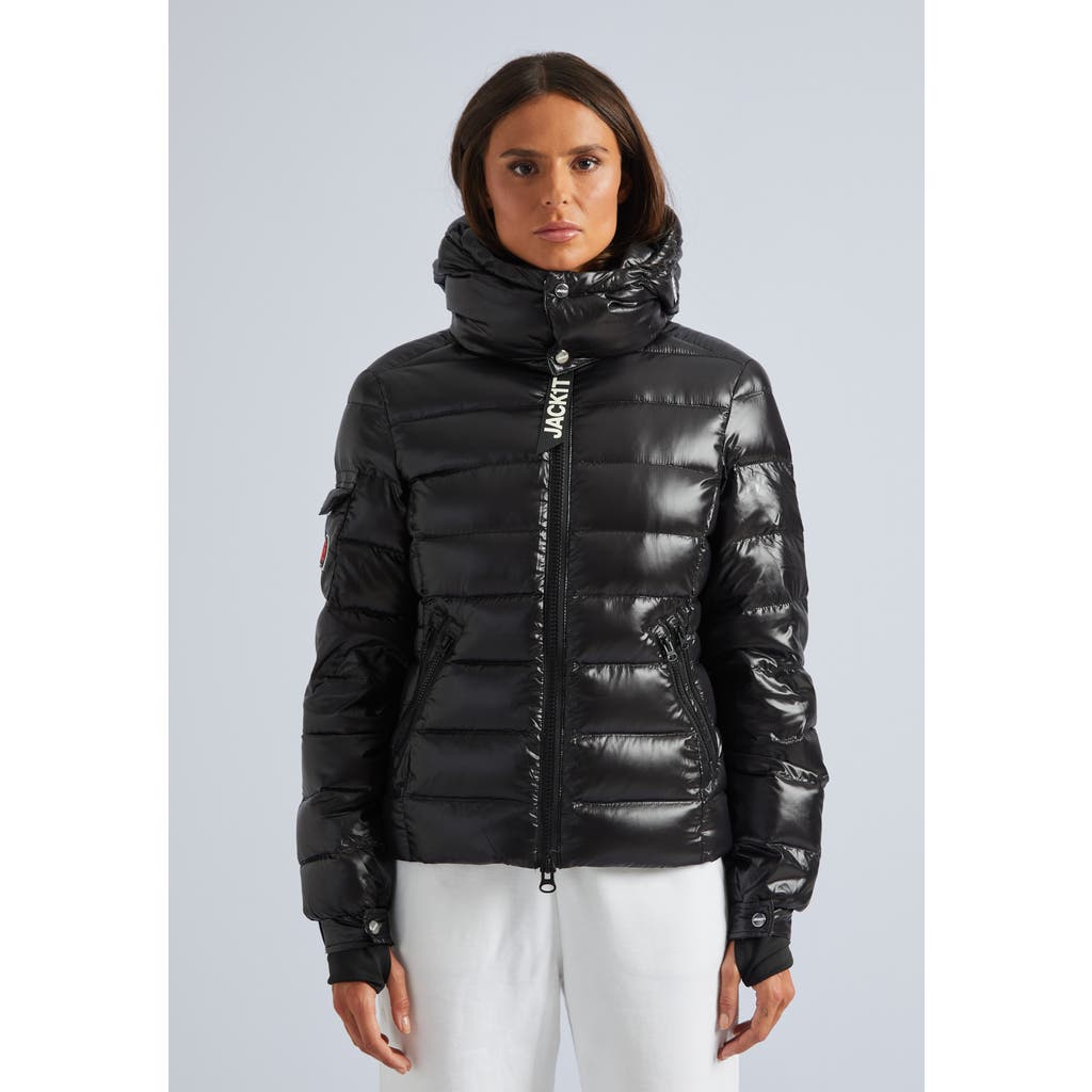 Jack1t Quilted Hooded Puffer Jacket In Black
