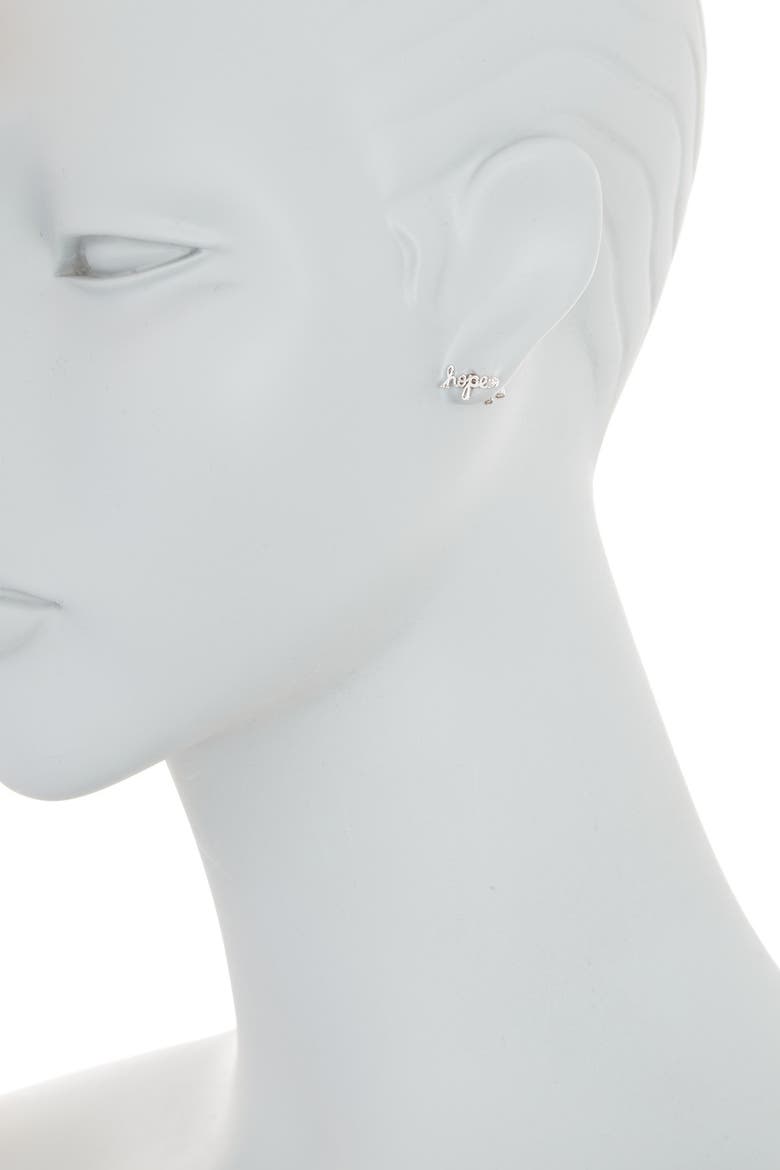 Alternating Color Cursive Syd by Sydney Evan Rhodium Plated Sterling Silver Diamond Hope Script ...