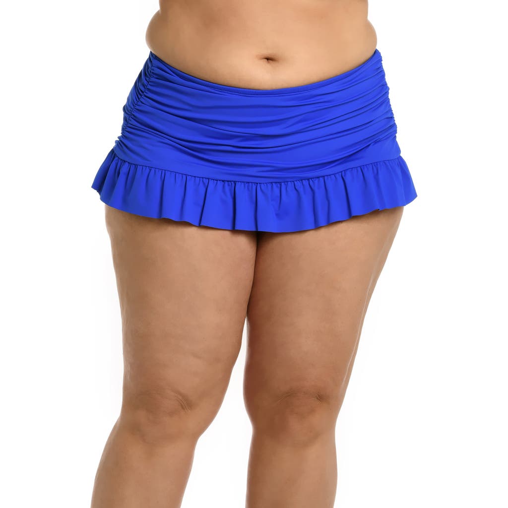 La Blanca Island Goddess Skirted Bikini Bottoms In Blue