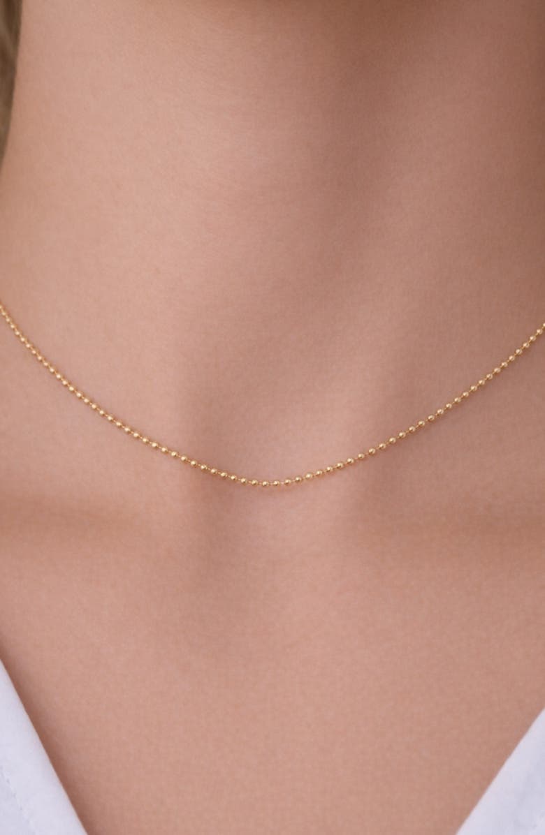Argento Vivo Sterling Silver Ball Chain Necklace, Alternate, color, Gold