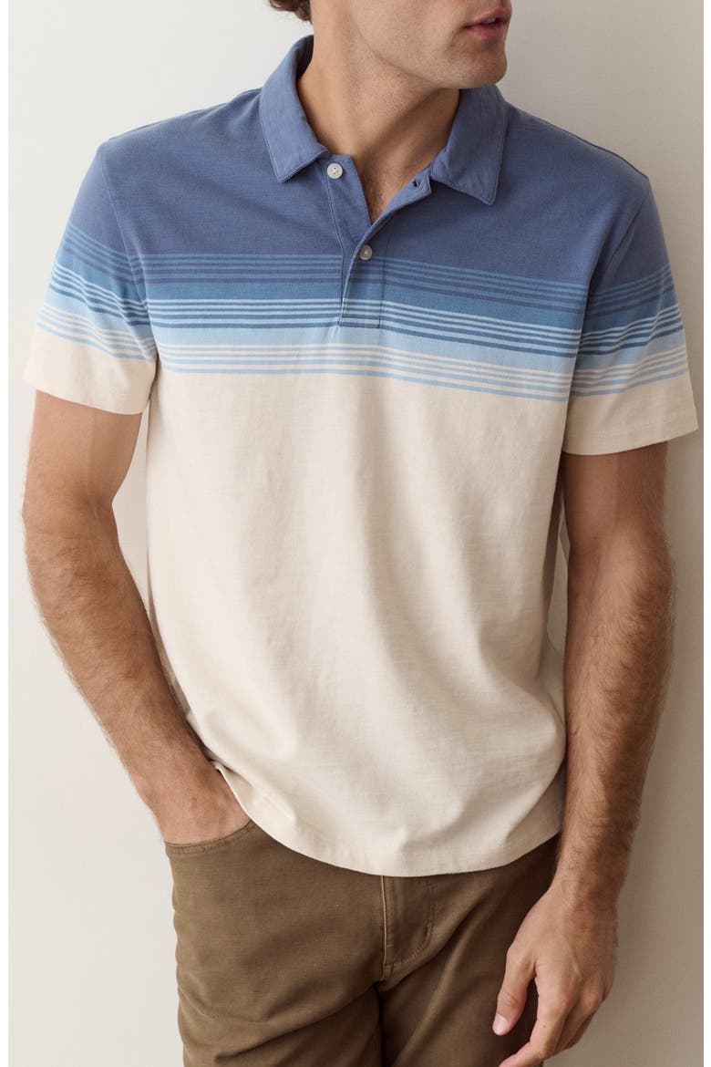 Luxe Slub Organic Cotton Pocket Polo, Main, color, NAVY/ WHITE