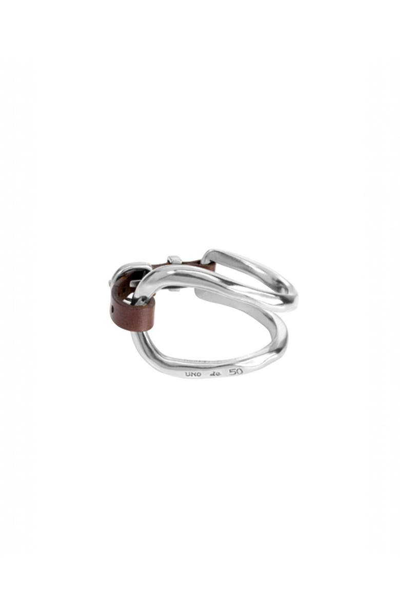 UNODE50 Leather Loop Bracelet, Alternate, color, Silver