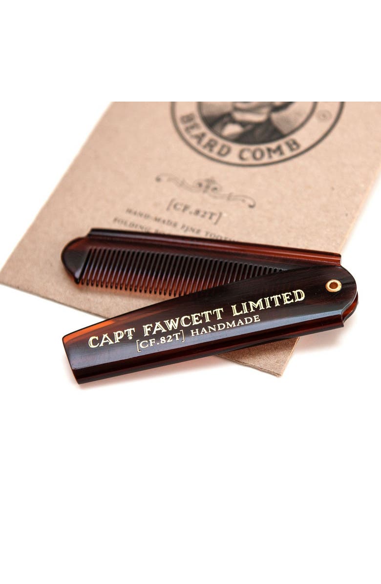 Captain Fawcett Folding Pocket Beard Comb, Alternate, color, Comb