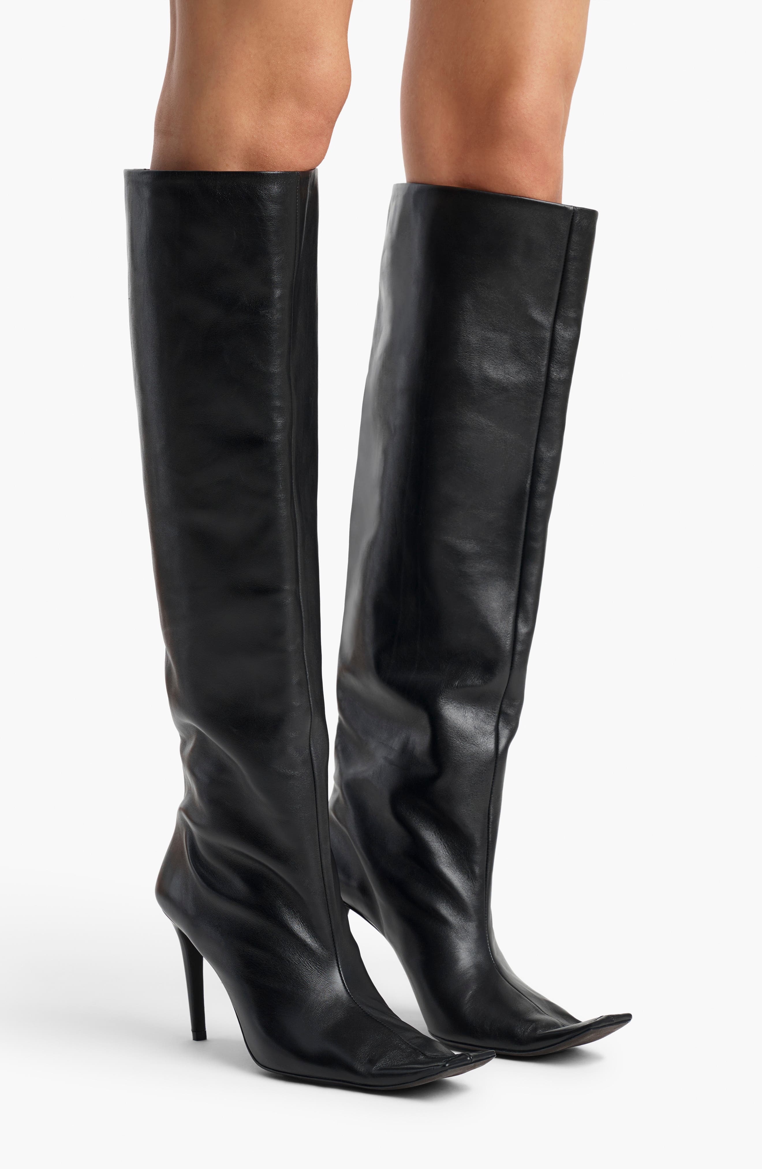 Marlene Square Toe Knee High Boot, Alternate, color, BLACK
