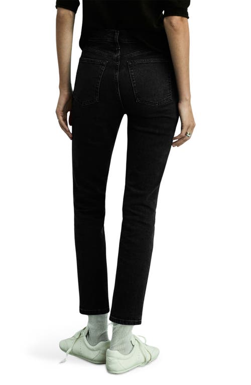 Mango Claudia Crop Slim Fit Jeans In Black