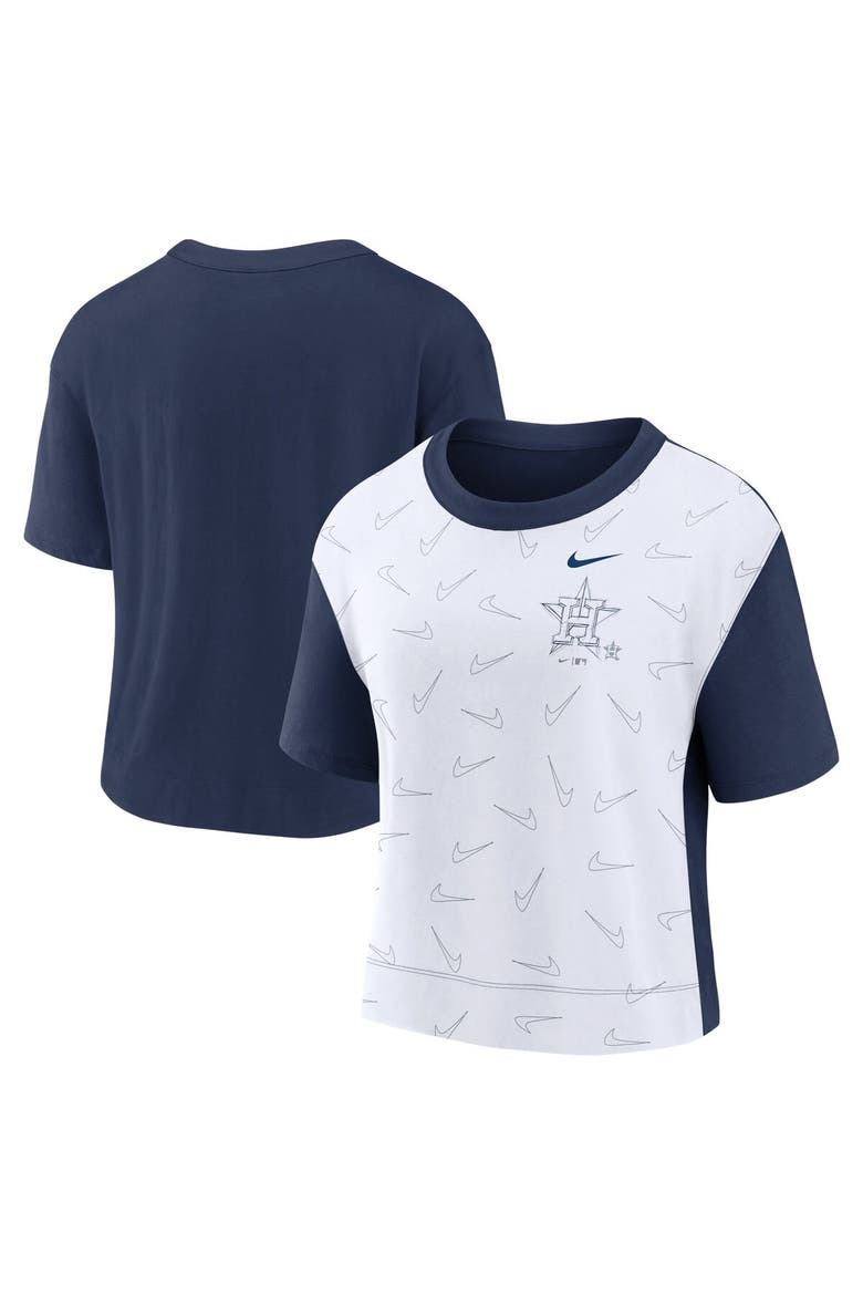 Women's Nike Navy/White Houston Astros Line Up High Hip Fashion T-Shirt, Main, color, Navy