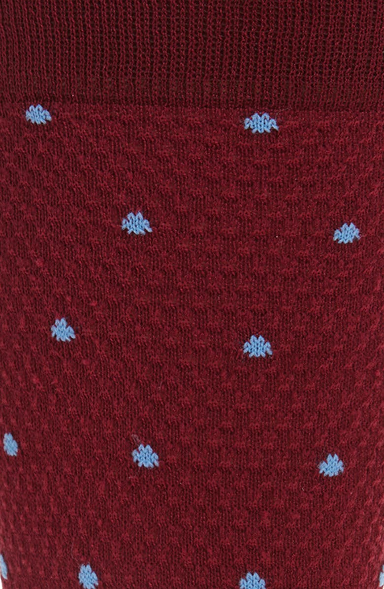 Paul Smith Naven Polka Dot Cotton Blend Dress Socks, Alternate, color, Dark Red