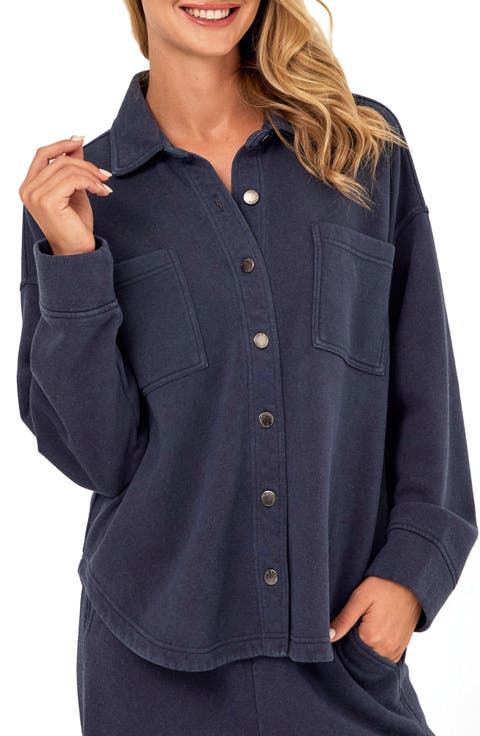 Blaire Mineral Wash Fleece Shirt Jacket
