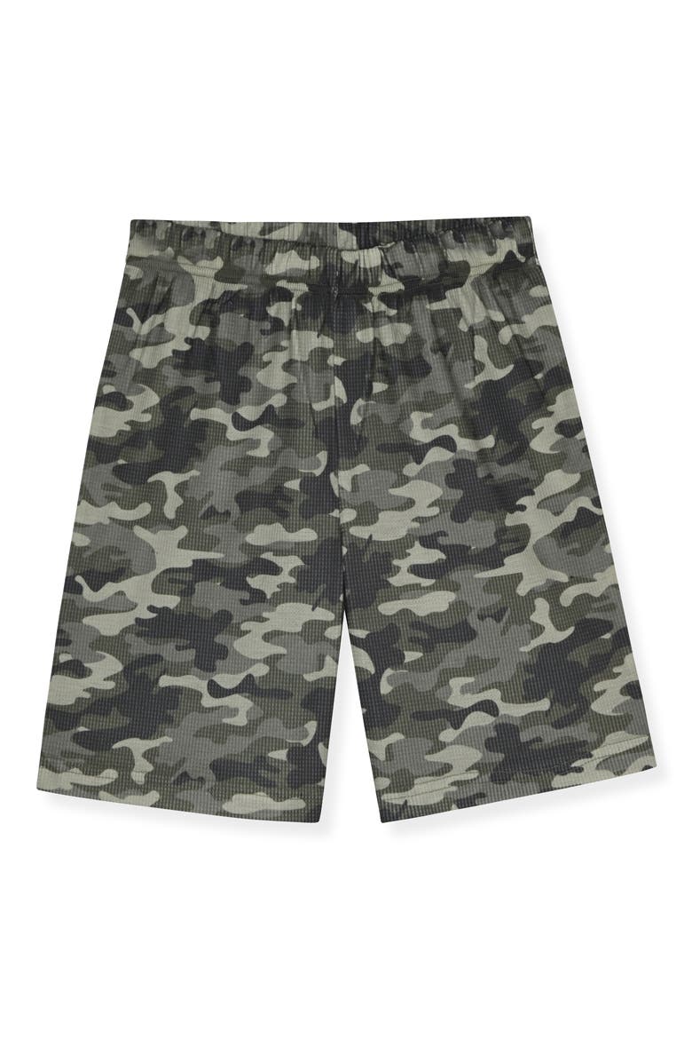 Kids' Waffle Knit Two-Piece Pajamas, Alternate, color, CAMO