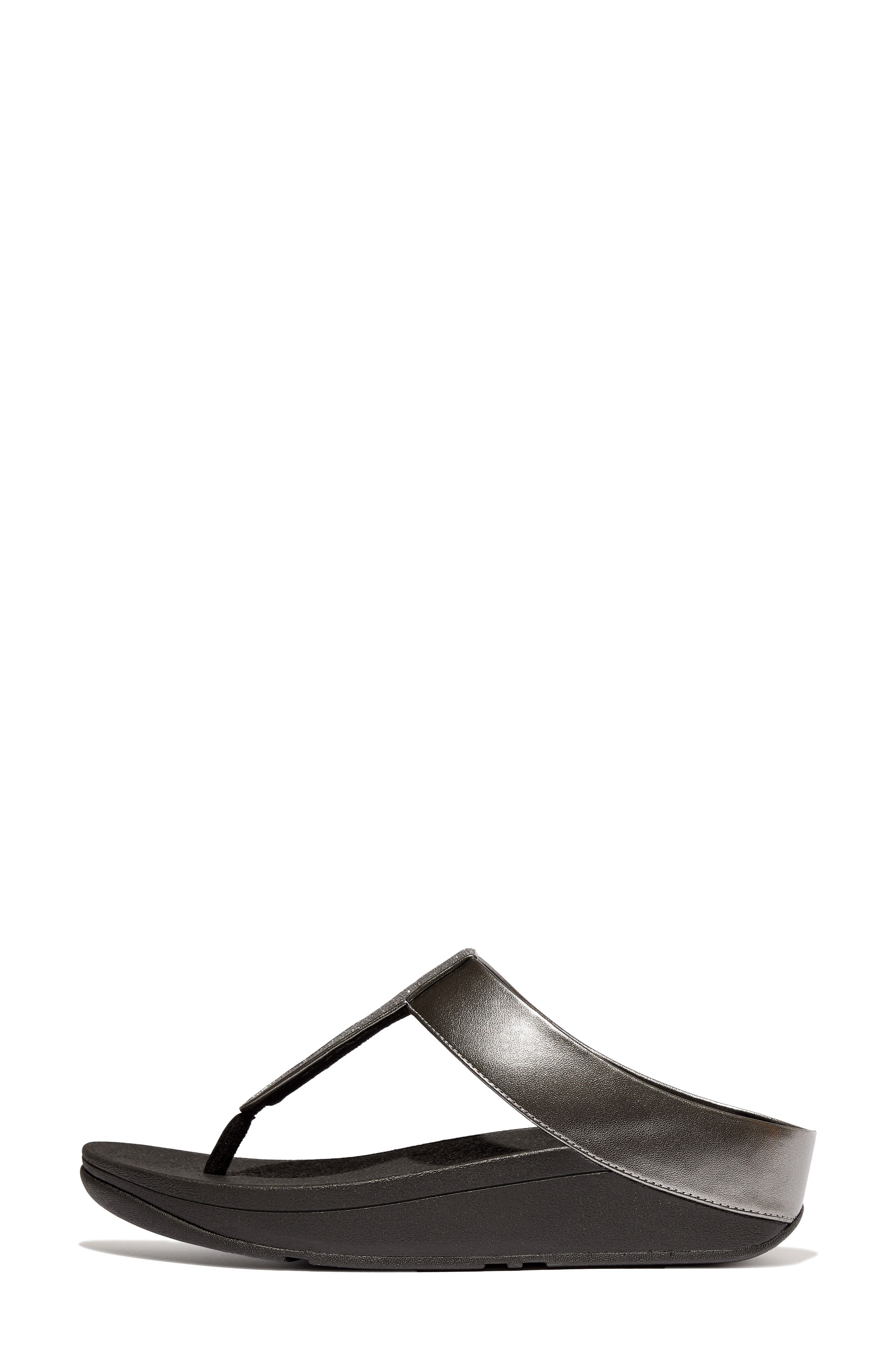 FitFlop Fino Platform Wedge Flip Flop, Alternate, color, Pewter