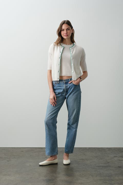 Ana Elbow Sleeve Cashmere Cardigan