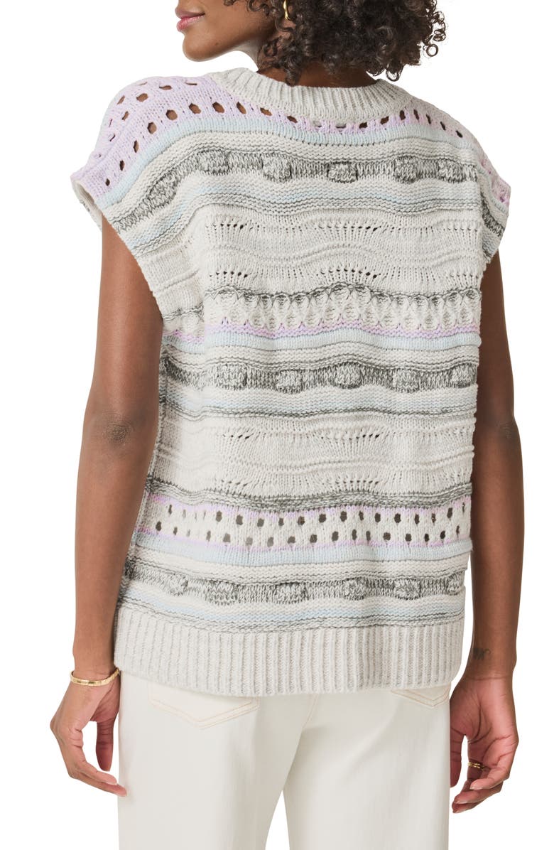 Splendid Brynna Stripe Open Stitch V-Neck Sweater, Alternate, color,