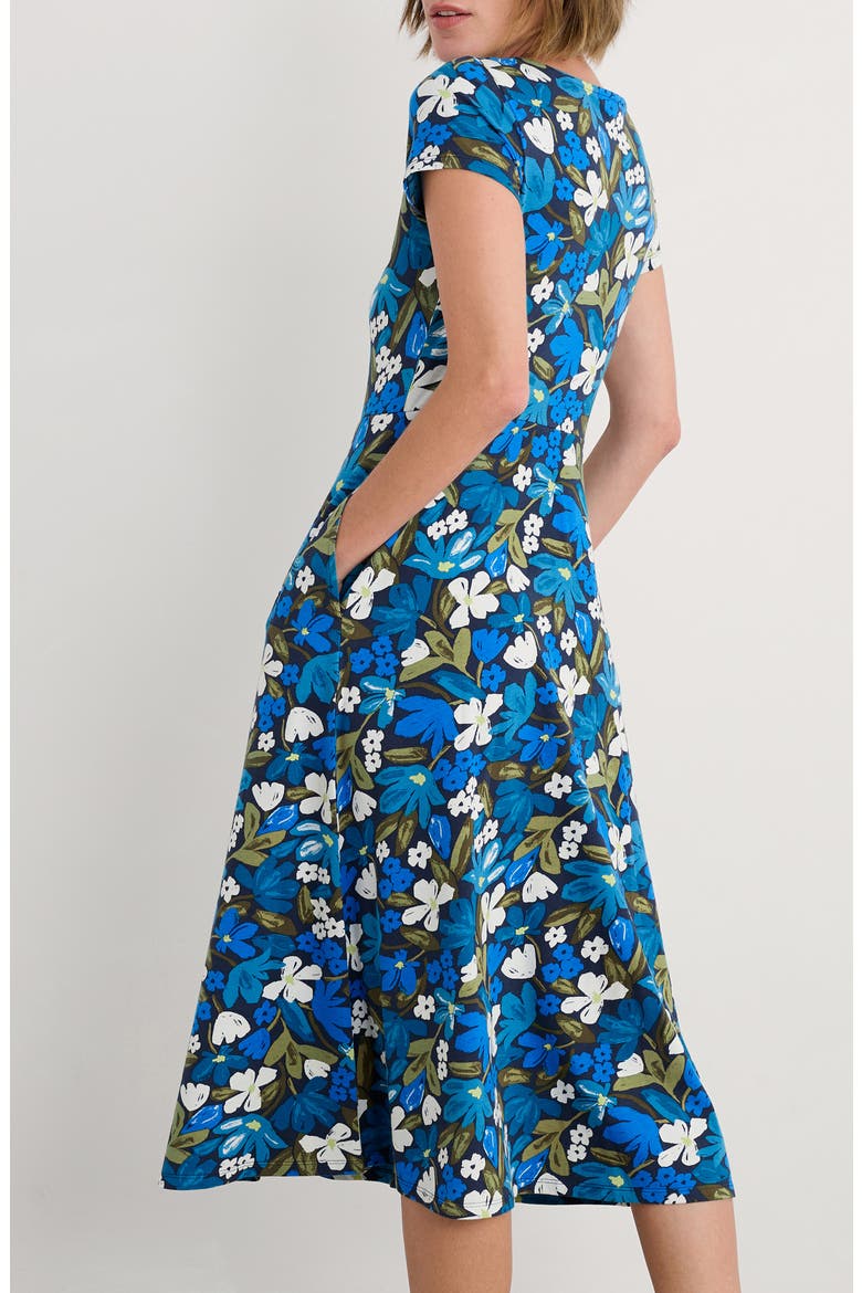 Wild Bouquet Cotton Jersey Midi Dress, Alternate, color, CRAYON FLORAL WATERWAY