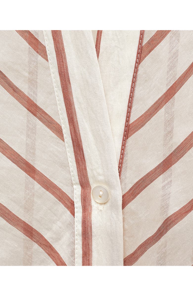 MANGO Stripe Semisheer Button-Up Shirt, Alternate, color, 