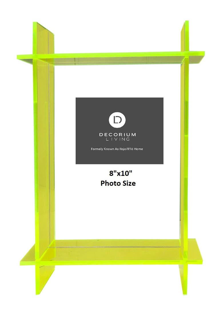 Neon Green Lucite 8" x 10" Frame, Main, color, NEON GREEN/CLEA