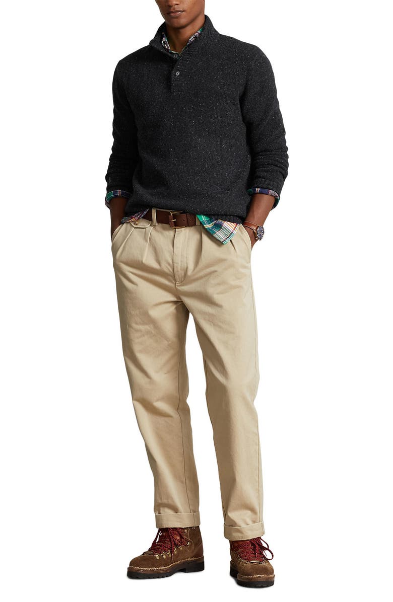 Polo Ralph Lauren Button Neck Wool-Blend Sweater, Alternate, color,