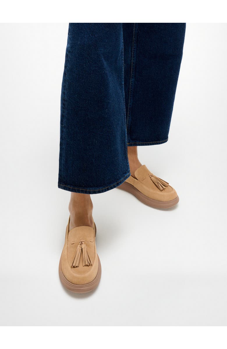 FitFlop IQ Comff Tassel Loafers, Alternate, color, Camel