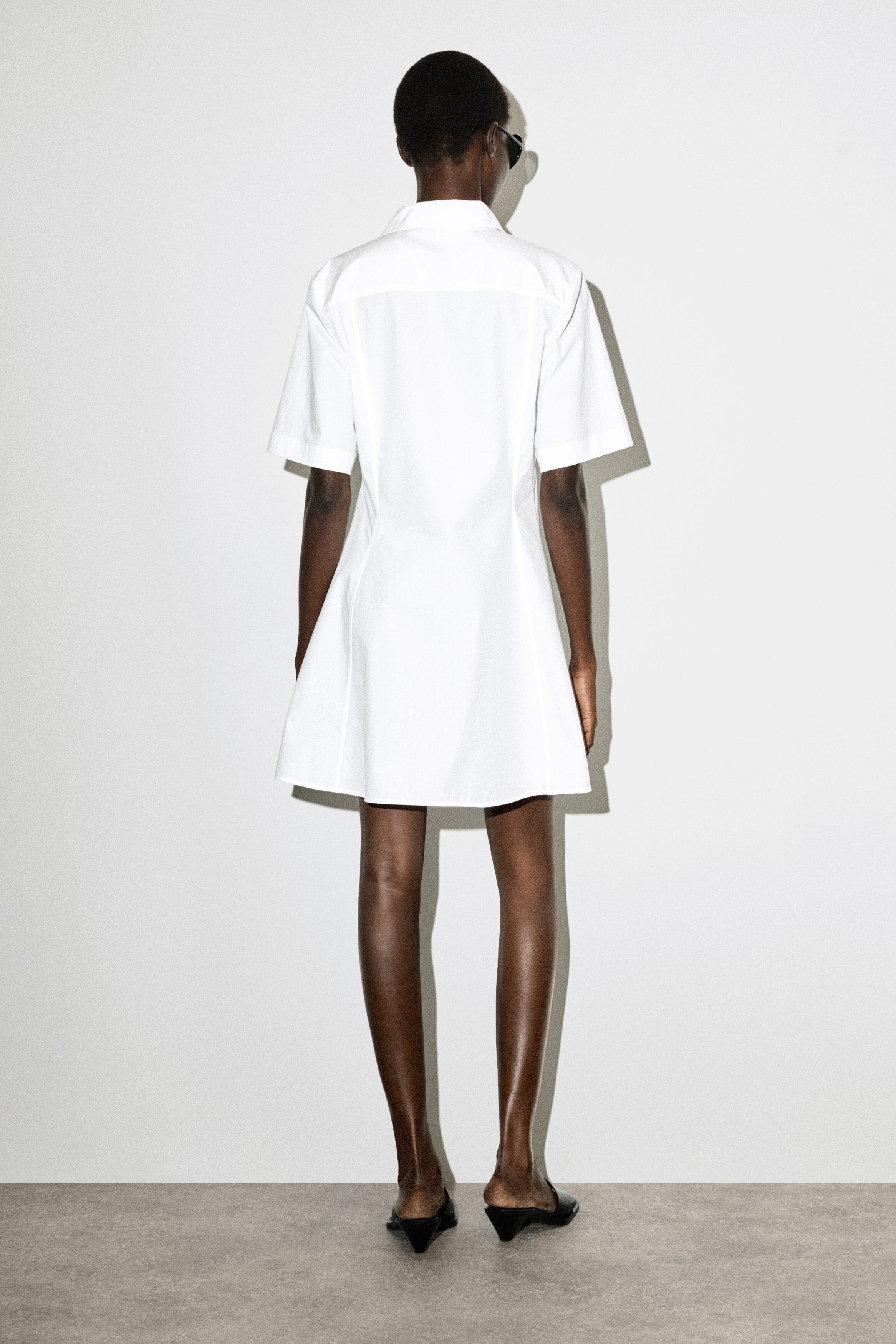 oversized poplin mini shirt dress cos COS oversize poplin mini shirt dress blue white striped size 2 NEW