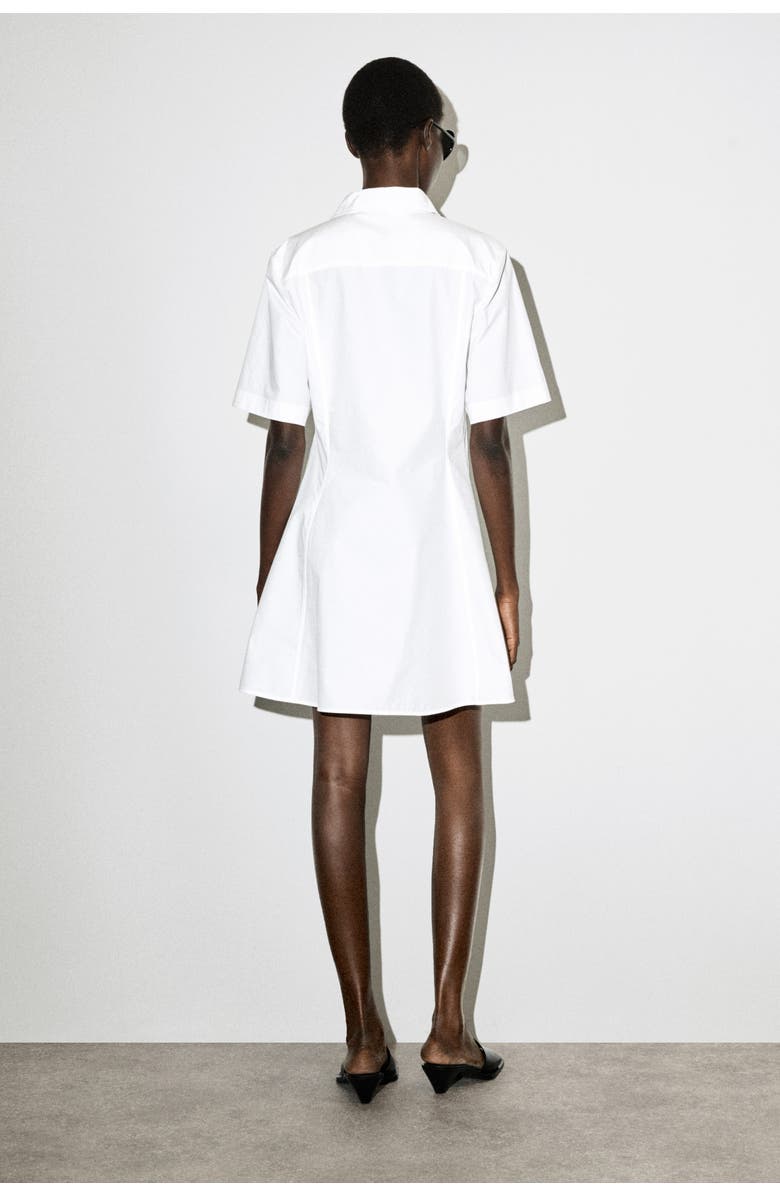 COS Classic Cotton Mini Shirt Dress, Alternate, color, White