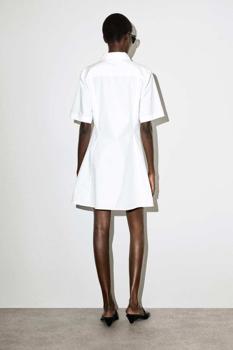 mini shirt dress Navy Button Front Mini Shirt Dress - All Dresses