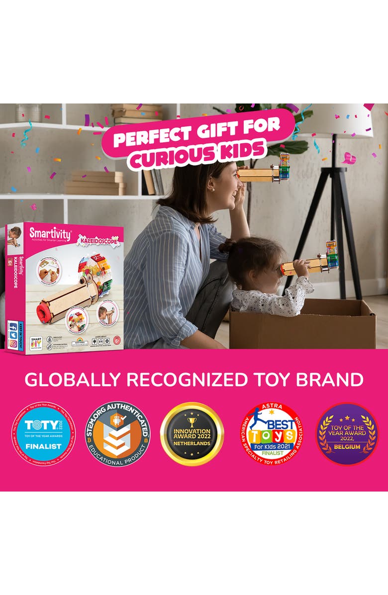 Smartivity Kaleidoscope Diy Colorful Bead Viewing Retro Toy, Ages 6+, Alternate, color, Multicolored