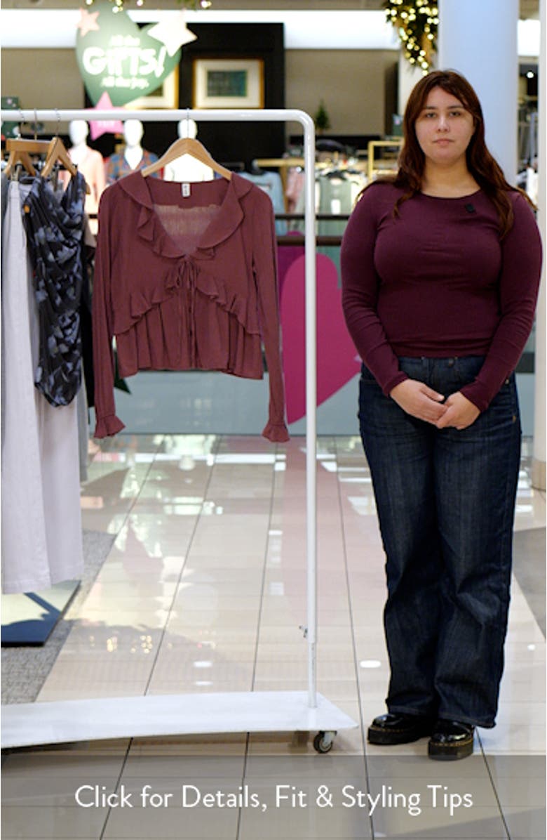 Ruffle Tie Neck Button-Up Shirt, sales video thumbnail