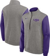 Nike Men's Nike Heather Gray/Purple LSU Tigers Club Fleece Half-Zip Pullover