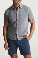 34 Heritage Short Sleeve Slub Cotton Jersey Button-Up Shirt
