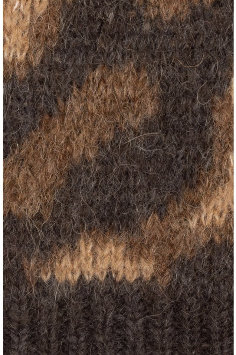 Ocelot Pattern Knit Beanie, Alternate, color, ABSTRACT/ DK BROWN