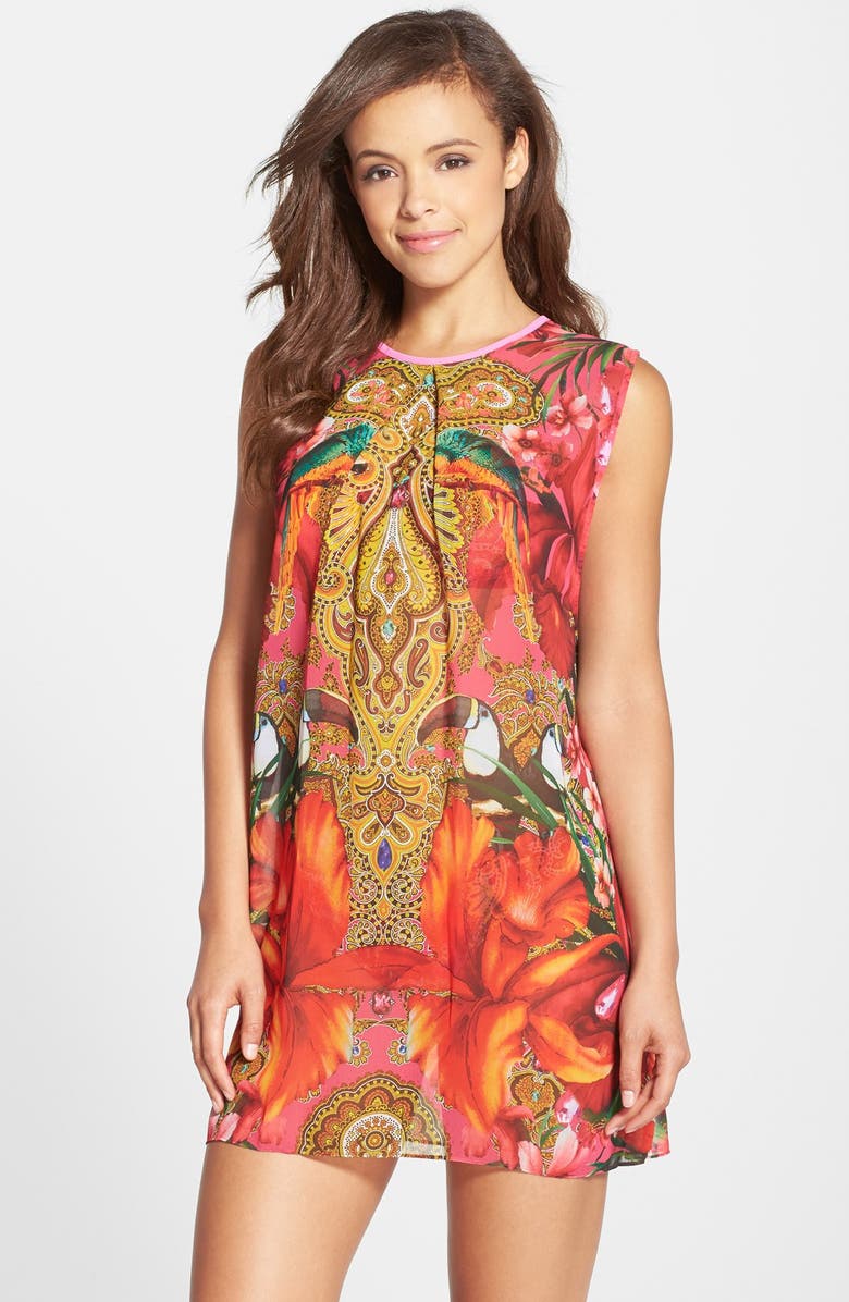 Ted Baker London 'Paisley Toucan' Cover-Up Tunic, Main, color, 