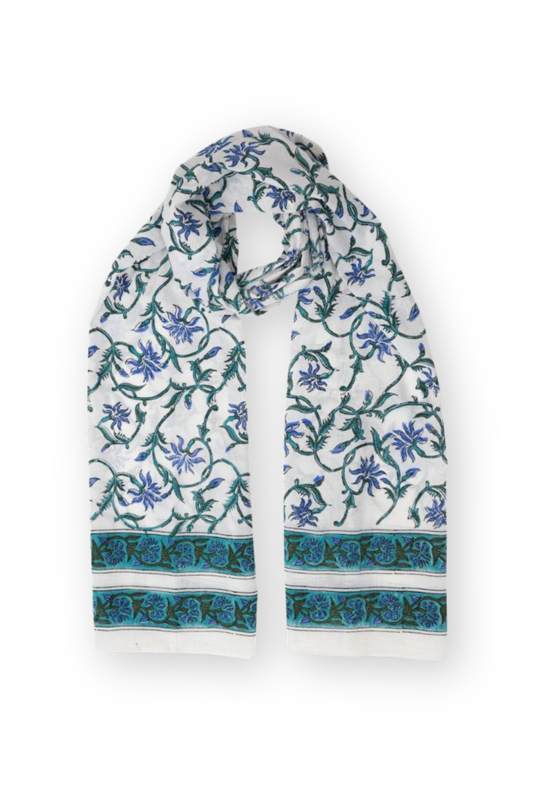 Vintage Floral Scarf, Main, color, Green