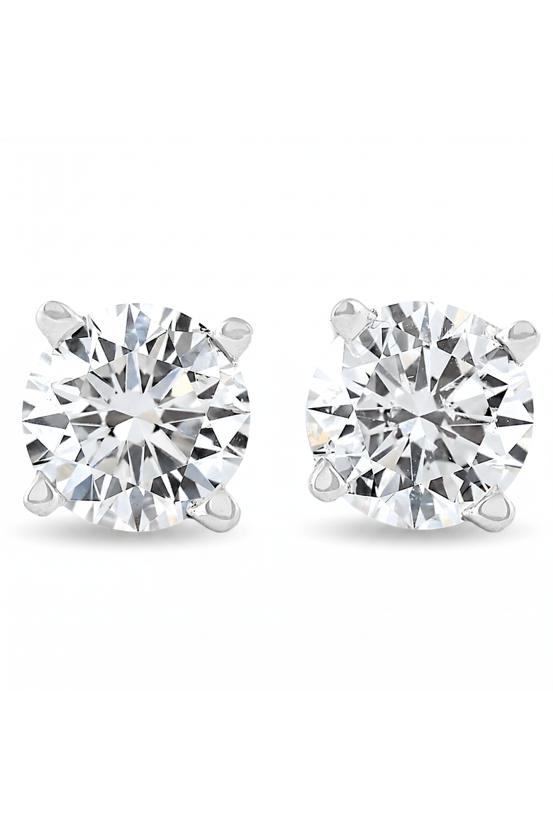 IGI Certified 1 Ct Diamond Studs 14K Gold Screw back Earrings, Main, color, 14k White Gold