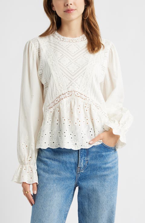 Mixed Media Lace Top
