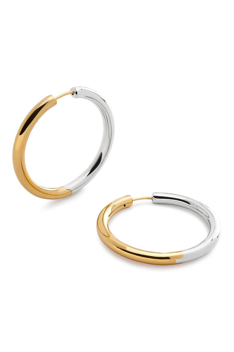 Large Essential Two-Tone Tube Hoop Earrings, Main, color, 18K GOLD VERMEIL