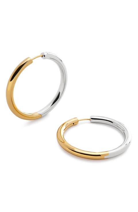 Large Essential Two-Tone Tube Hoop Earrings (Online Trunk Show)