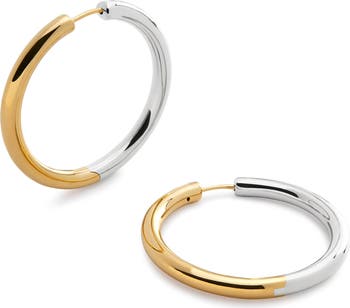Large Essential Two-Tone Tube Hoop Earrings