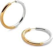 Monica Vinader Large Essential Two-Tone Tube Hoop Earrings