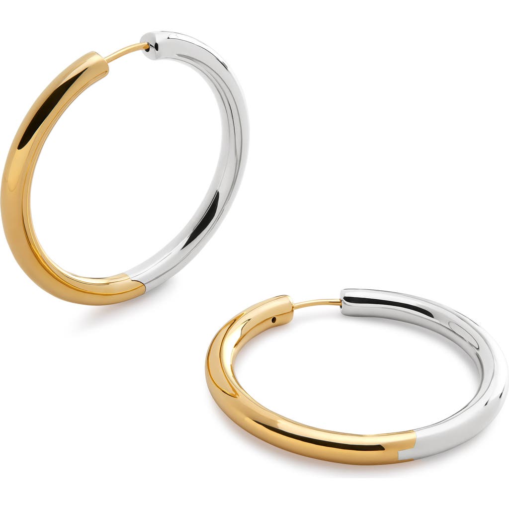 Monica Vinader Large Essential Two-tone Tube Hoop Earrings