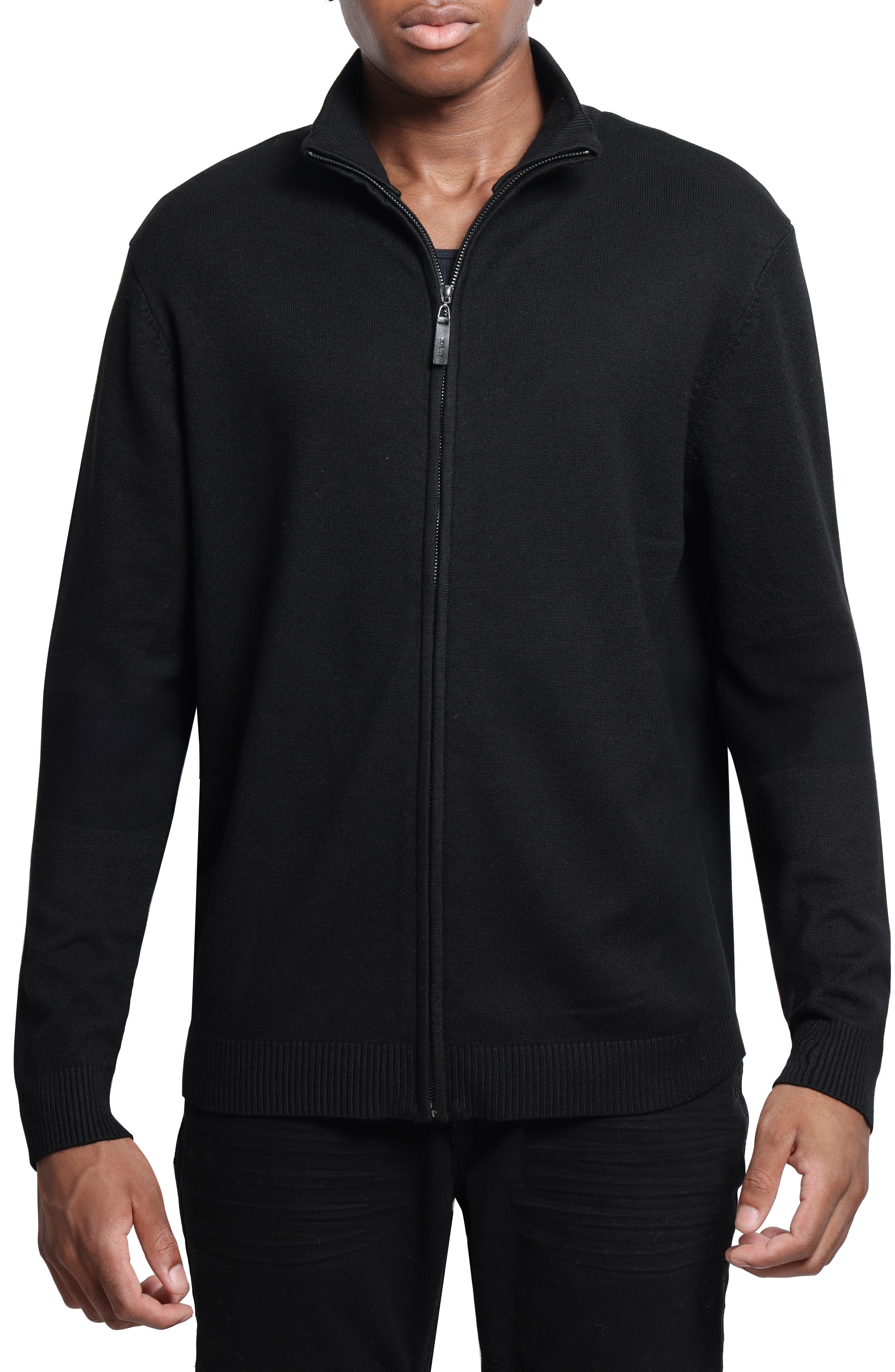 XRAY Mock Neck Full Zip Sweater