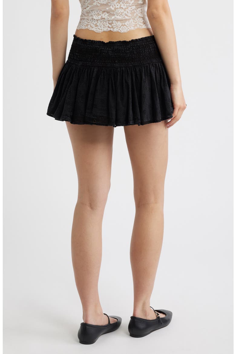Immy Cotton Miniskirt with Built-In Shorts, Alternate, color, BLACK