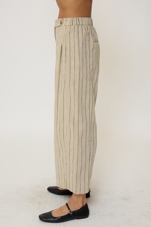 Central Park West Rose Mid Rise Pleated Straight Pants In Gray