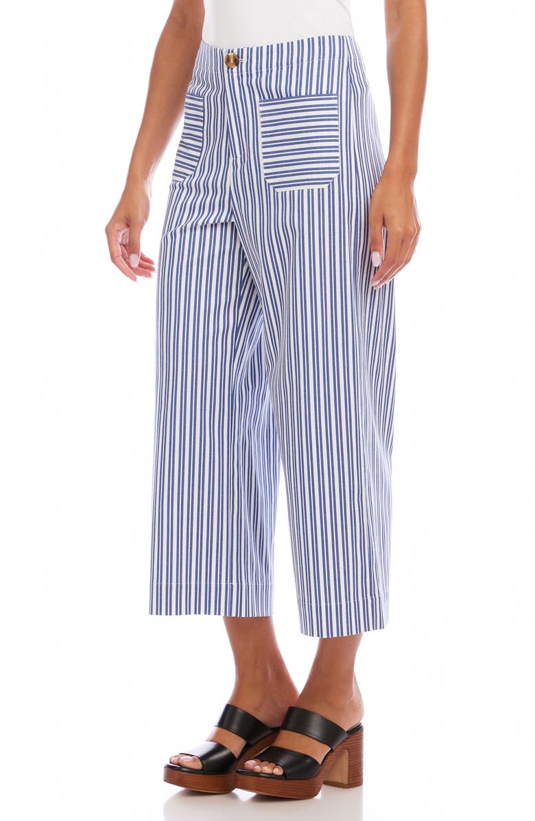 Karen Kane Stripe Crop Wide Leg Pants, Alternate, color,