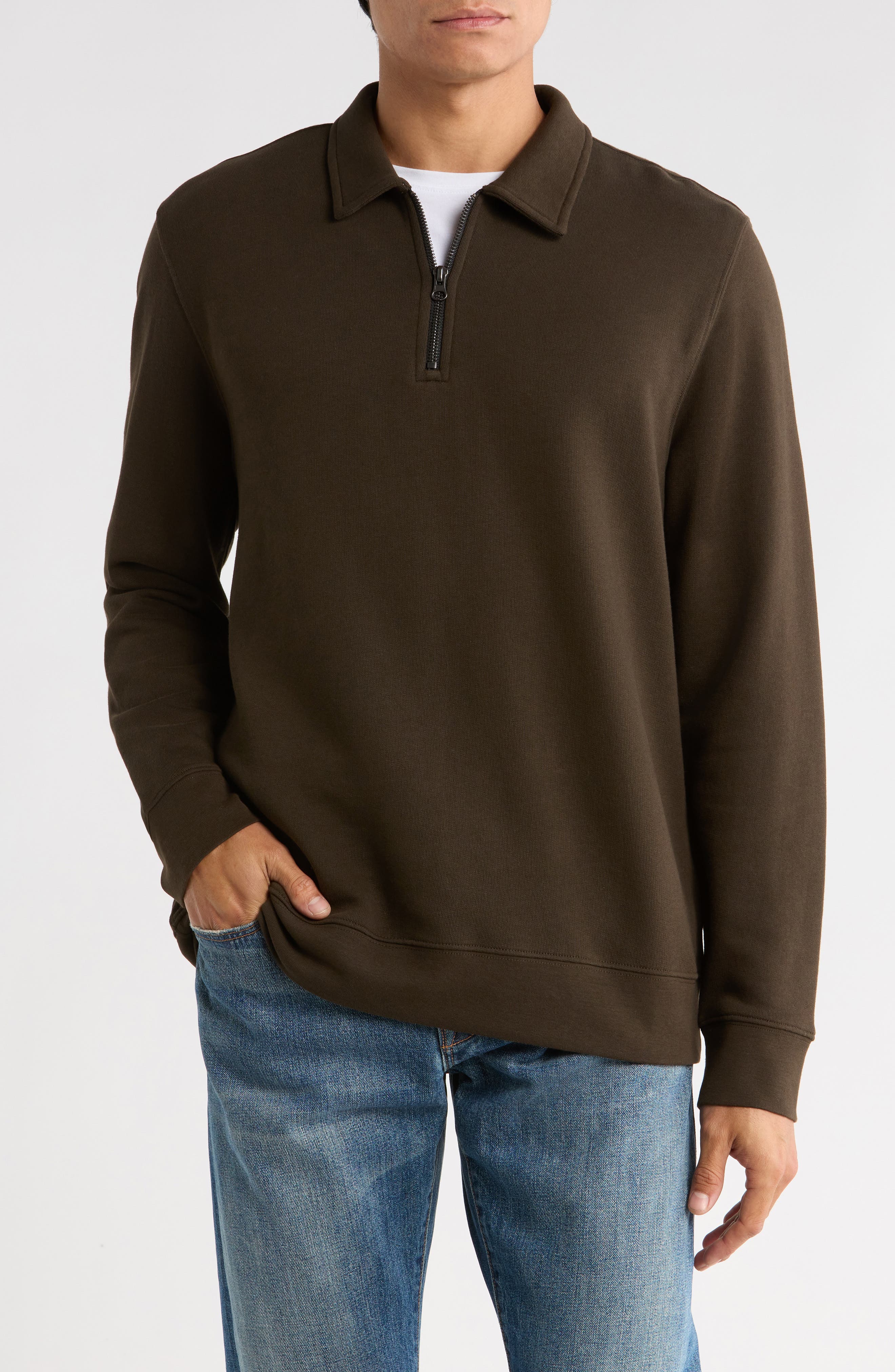 Vince French Terry Quarter Zip Pullover