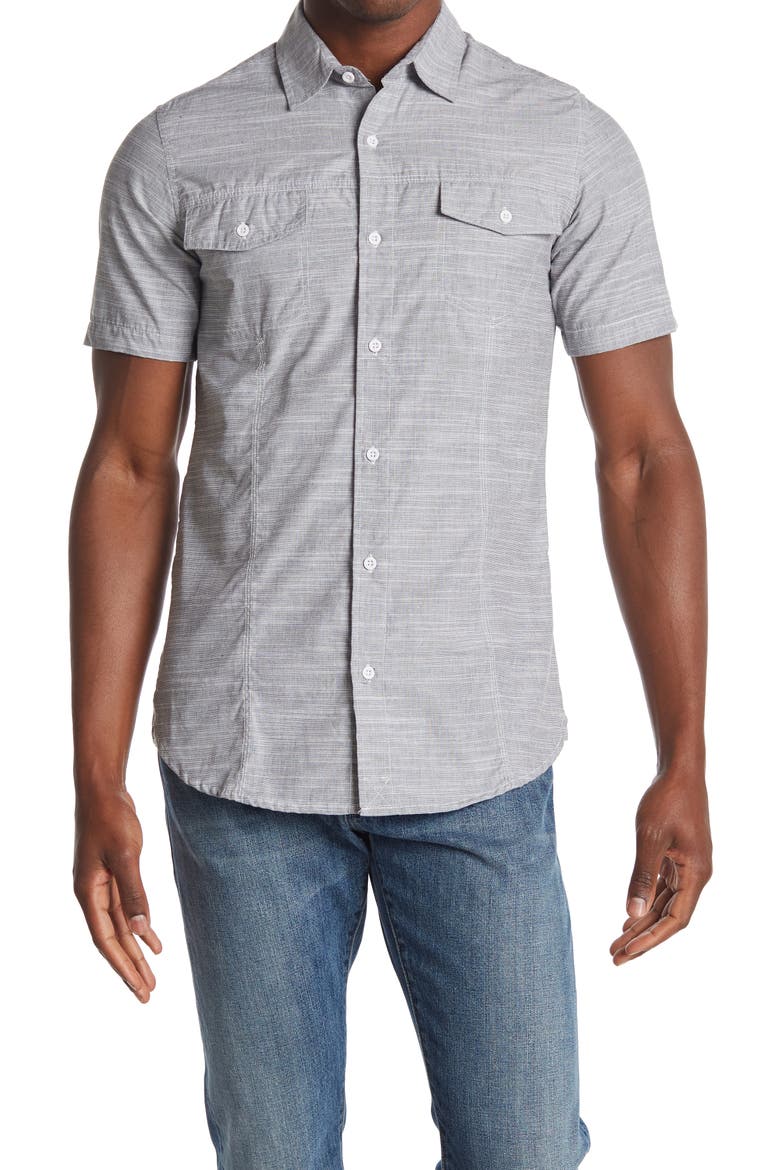 Regular Fit Patch Pocket Shirt, Main, color, BLACK